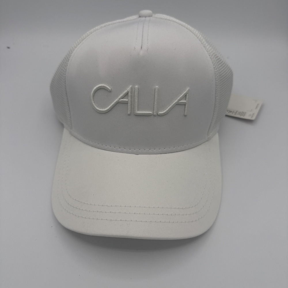 NWT WHITE CALIA Women's Mesh Trucker Hat Baseball Cap Logo Adjustable Snapback